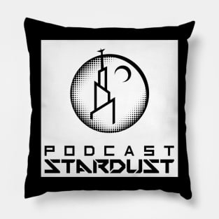 Podcast Stardust Black and White Pixel Logo Pillow