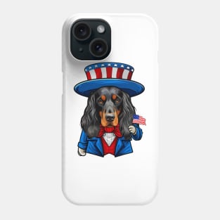 Funny 4th of July Gordon Setter Dog Phone Case