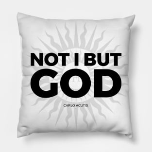 Not I but God black Pillow