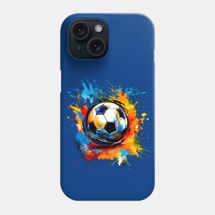 Soccer Ball With Paint Splashes Design for Soccer Fans Phone Case