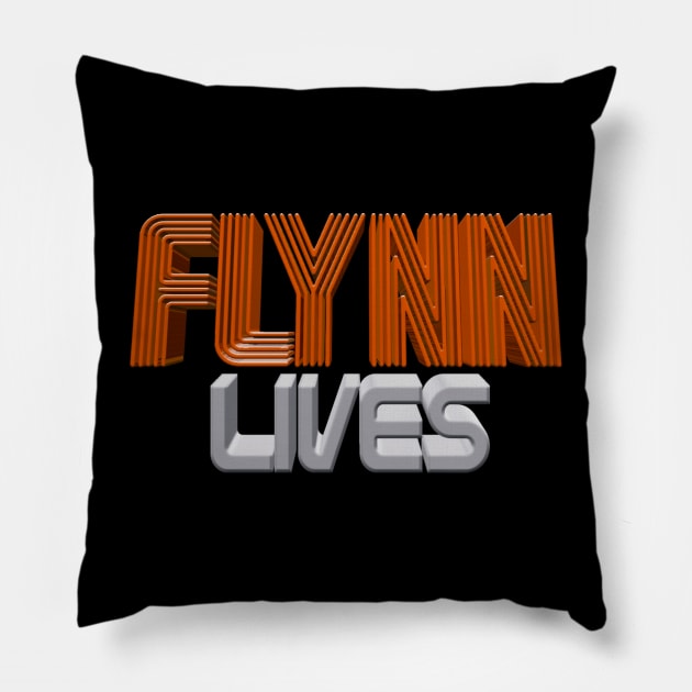 Tron - Flynn Lives 3D Pillow by RetroZest