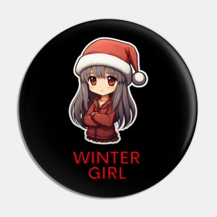 Winter Girl - Anime Girl Christmas Pin