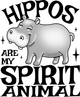 Hippos Are My Spirit Animal Funny Cute Baby Hippo Magnet