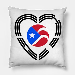 Puerto Rican Korean Multinational Patriot Flag Series (Heart) Pillow