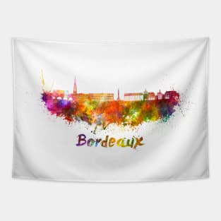 Bordeaux skyline in watercolor Tapestry