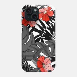 Tropical Wilderness Pattern Black and Red Phone Case