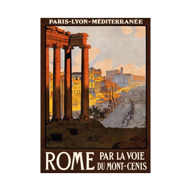 Rome, Italy - Vintage French Travel Poster Design by Naves