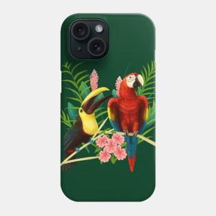 Toucan and Scarlet Macaw tropical birds Phone Case