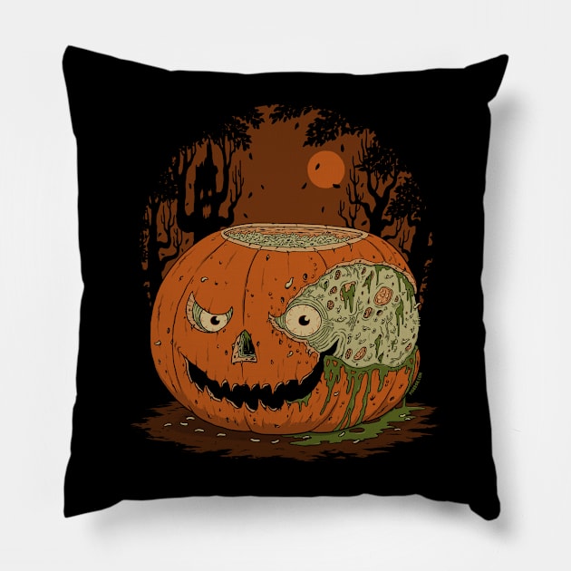 Rotting Pumpkin Pillow by pigboom