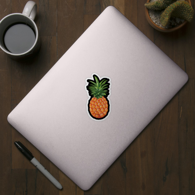 Pineapple Flowers Funny Cute Fruit Aloha Hawaii Beach Gift Pineapple Drawing Sticker Teepublic