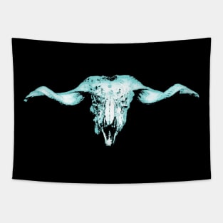 Aries Skull Turquoise Tapestry