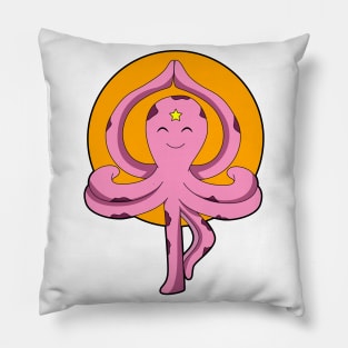 Octopus at Yoga stretching exercises Pillow