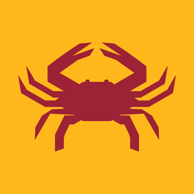 Radioactive Crab Logo Red on Gold by IORS