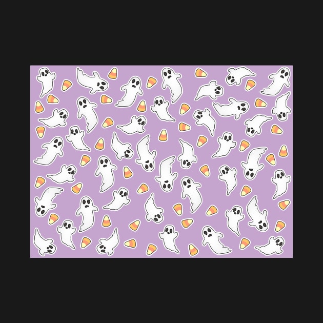 Ghost Candy Corn on Purple by FrostedSoSweet