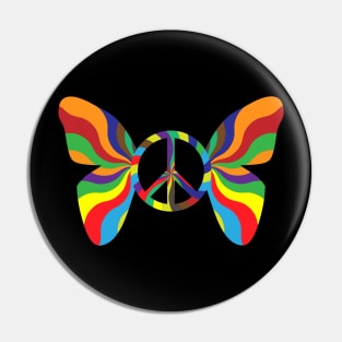 Groovy Butterfly Peace Sign Pin