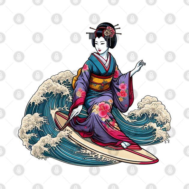 Surfing geisha by Japanese Fever