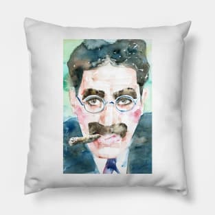 GROUCHO MARX watercolor portrait .1 Pillow