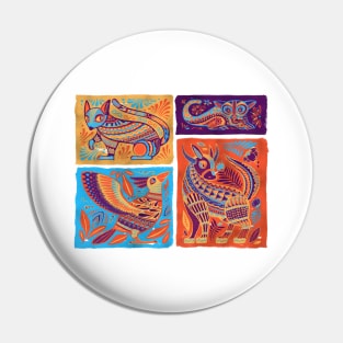 Alebrijes Animals - Vibrant Orange Pin