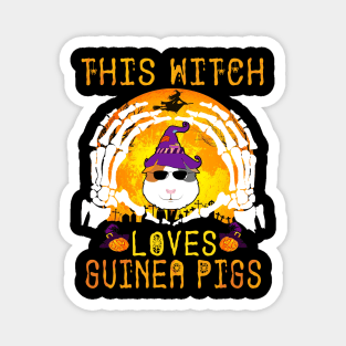This Witch Loves Guinea Pigs Halloween (102) Magnet