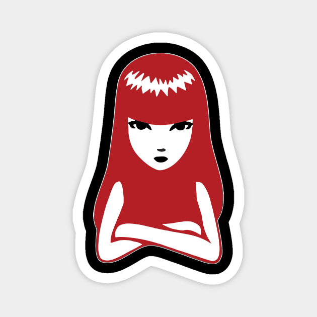 Emily Strange Gothic Red Hair Magnet by Prolifictees