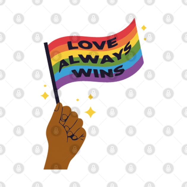 pride month love always wins flag by kiwodesign