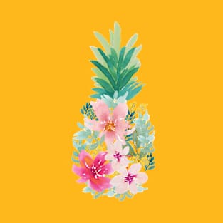 Watercolor Floral Pineapple T-Shirt