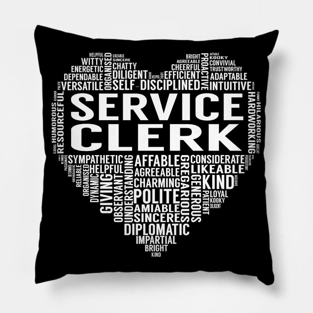 Service Clerk Heart Pillow by LotusTee