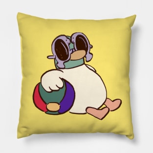 summer duck goes to the beach in beach break / children cartoon Pillow