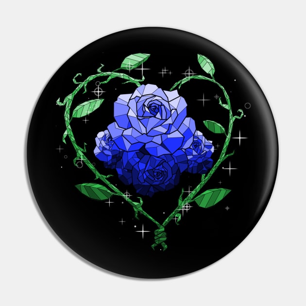 Blue Crystal Flower Pin by Saira Crystaline