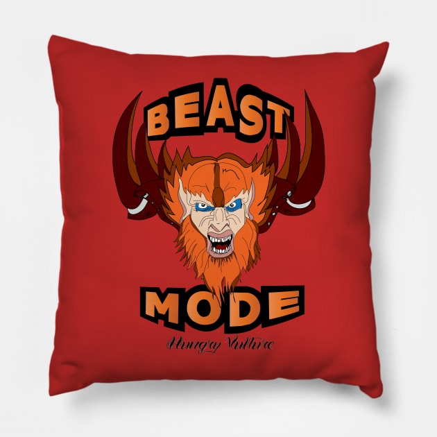 Beast Mode by Hungry Vulture Pillow by kcity58