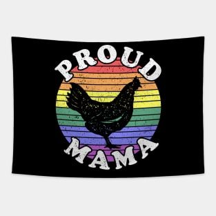 Retro LGBT Proud Chicken Mama Tapestry