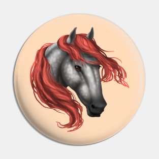 Horse Head - Dapple Peach Mane Pin