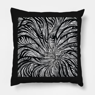 Black n White Doodle Web Pillow