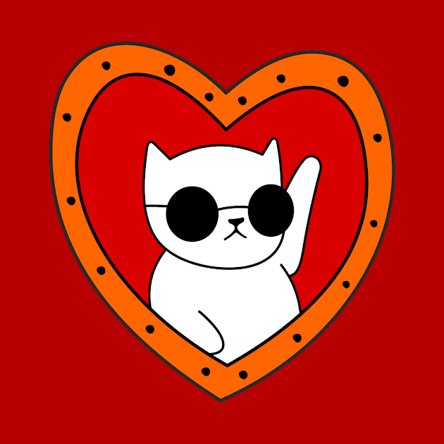 Heart and cat with glasses by My Happy-Design