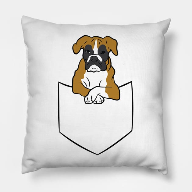 Funny Boxer Dog In Pocket Funny Boxer Dog In A Pocket Pillow by EQDesigns