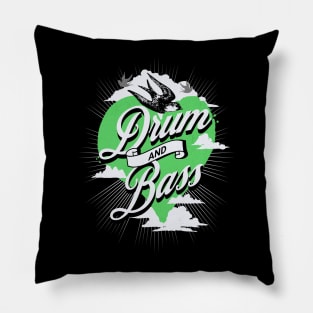DRUM AND BASS  - Heart Of The BASS vintage (green) Pillow