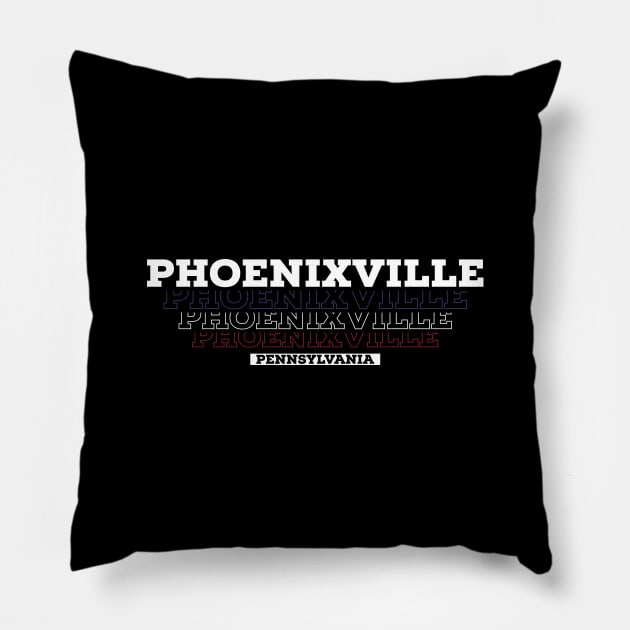 Phoenixville City USA Vintage Pillow by Zen Cosmos Official