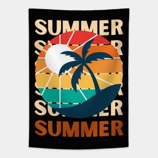 Hello summer sunset Beach summertime Adventure travel lover palm tree sun Tapestry