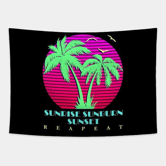 Sunrise Sunburn Sunset Repeat Tapestry by Nerd_art