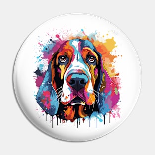 Watercolor Basset hound Pin