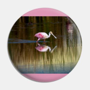 Roseate Spoonbill On the Move Pin