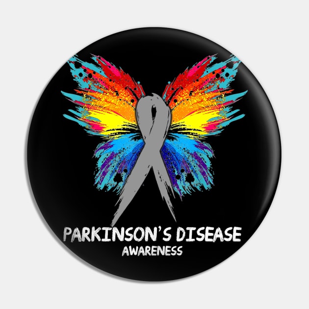 PARKINSON'S DISEASE Awareness butterfly Ribbon Pin by Fowlerbg