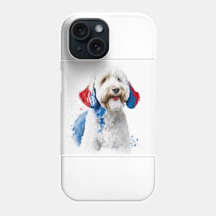 [AI Art] Red, blue and white Labradoodle Phone Case