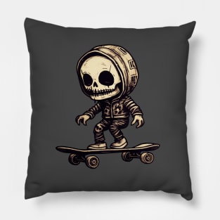 Skeleton Skateboarder Pillow