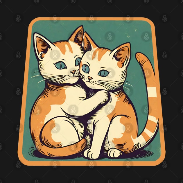 Cats Cuddling by Ilustradamus