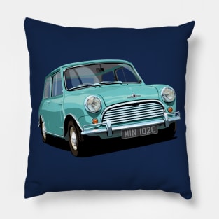 classic mini cooper in seafoam Pillow