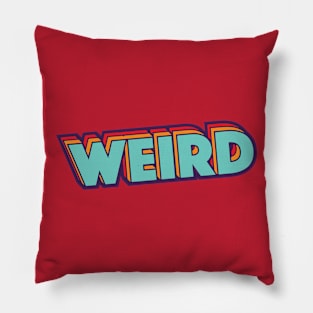 Retro Weird Word Art with Stripes Pillow