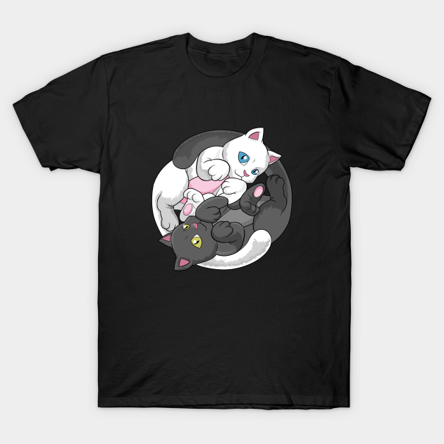 Discover Yin Yang Cats SHIRT meditation Yoga Cat Mom Black White - Yin Yang - T-Shirt