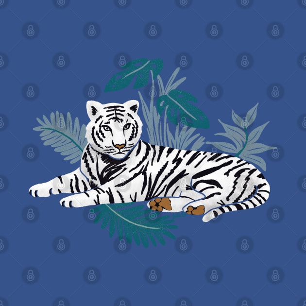 White Tiger in the Jungle by julieerindesigns