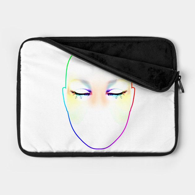 Watercolor Face Rainbow Border Makeup Laptop Case Teepublic